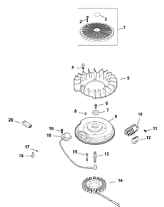 Kohler Cv670-0013 Ignition And Electrical Diagram and Parts List for ENFORCER48 53AH3AGN050-22HP Cub Cadet Lawn Tractor